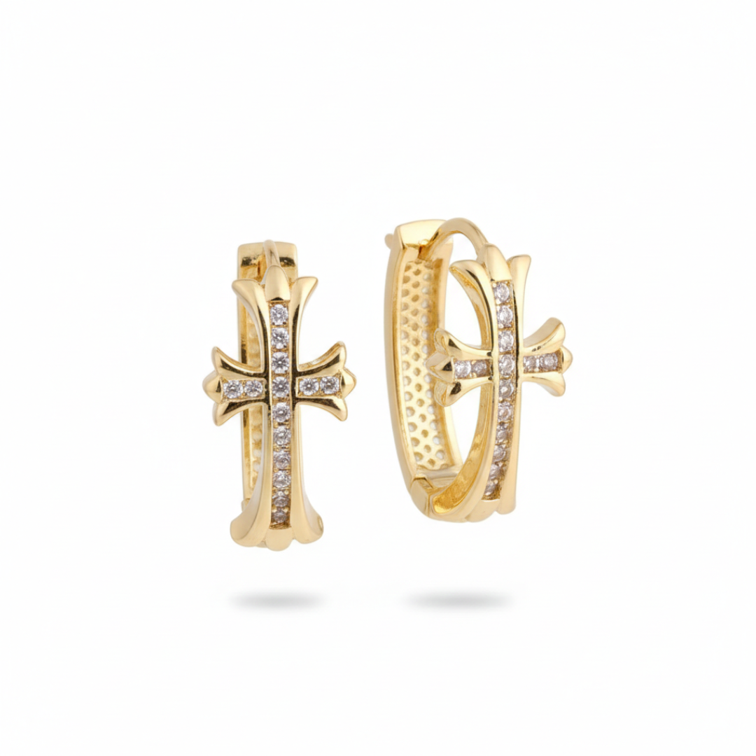 Cross Hoop Earrings