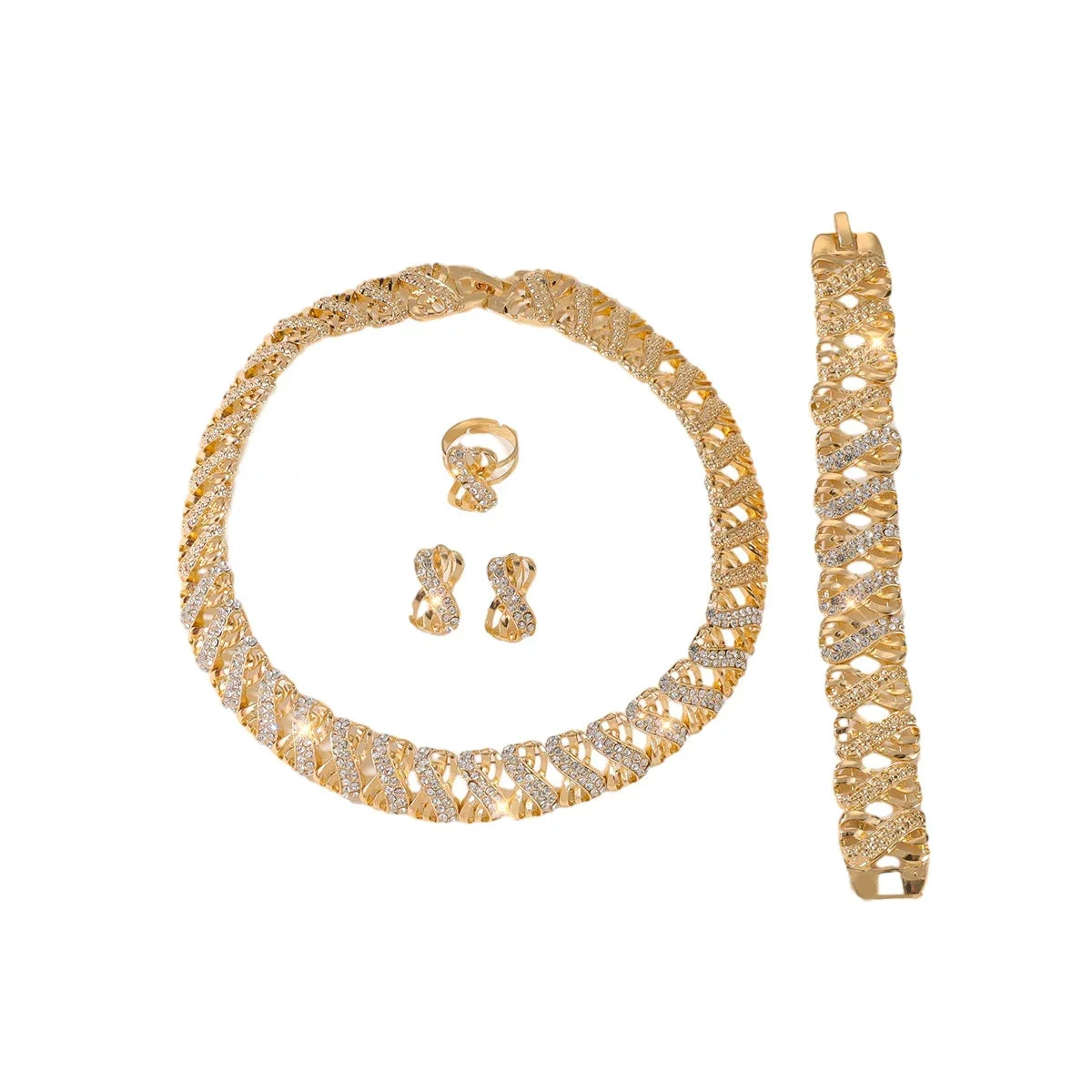 18k Gold Plated Bridal Jewelry Set