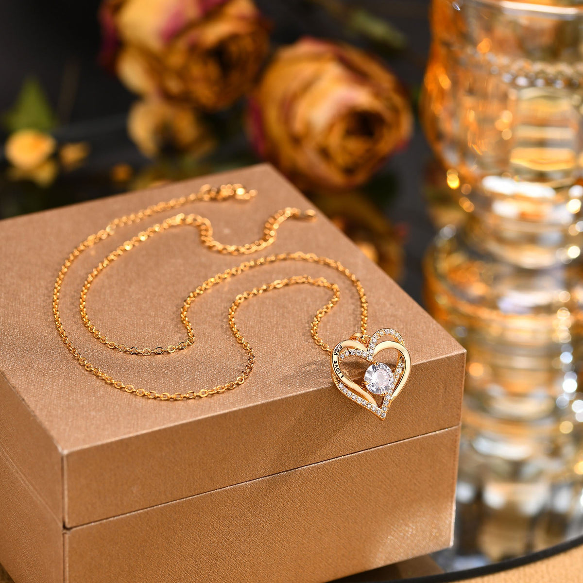 Birthstone Heart Pendant Necklace