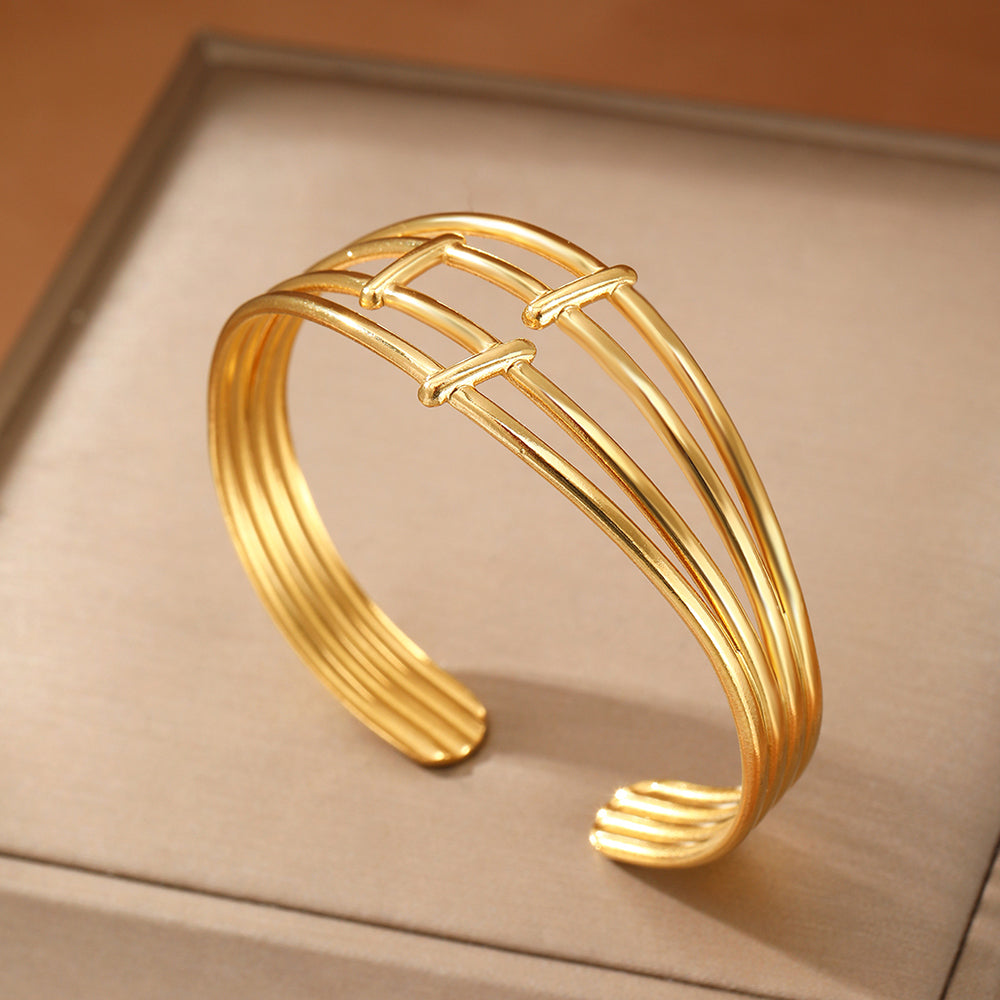Geometric Cage Cuff Bracelet