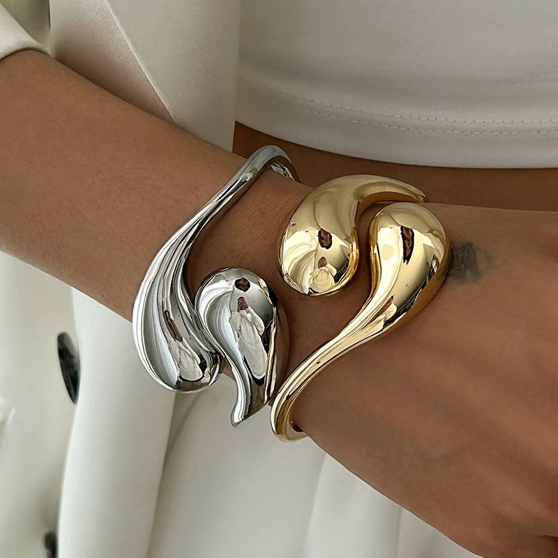 Bold Teardrop Metal Cuff Bracelet