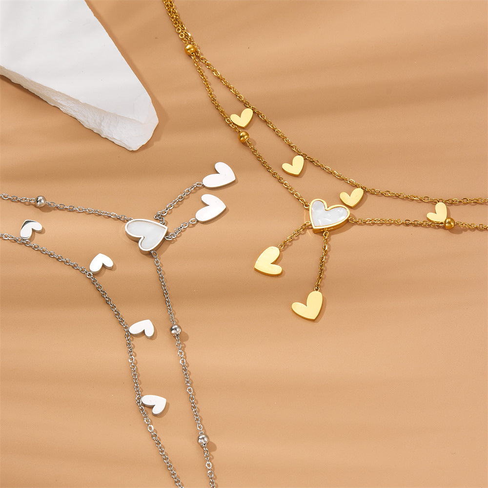 Golden Dunes Heart Charm Anklet