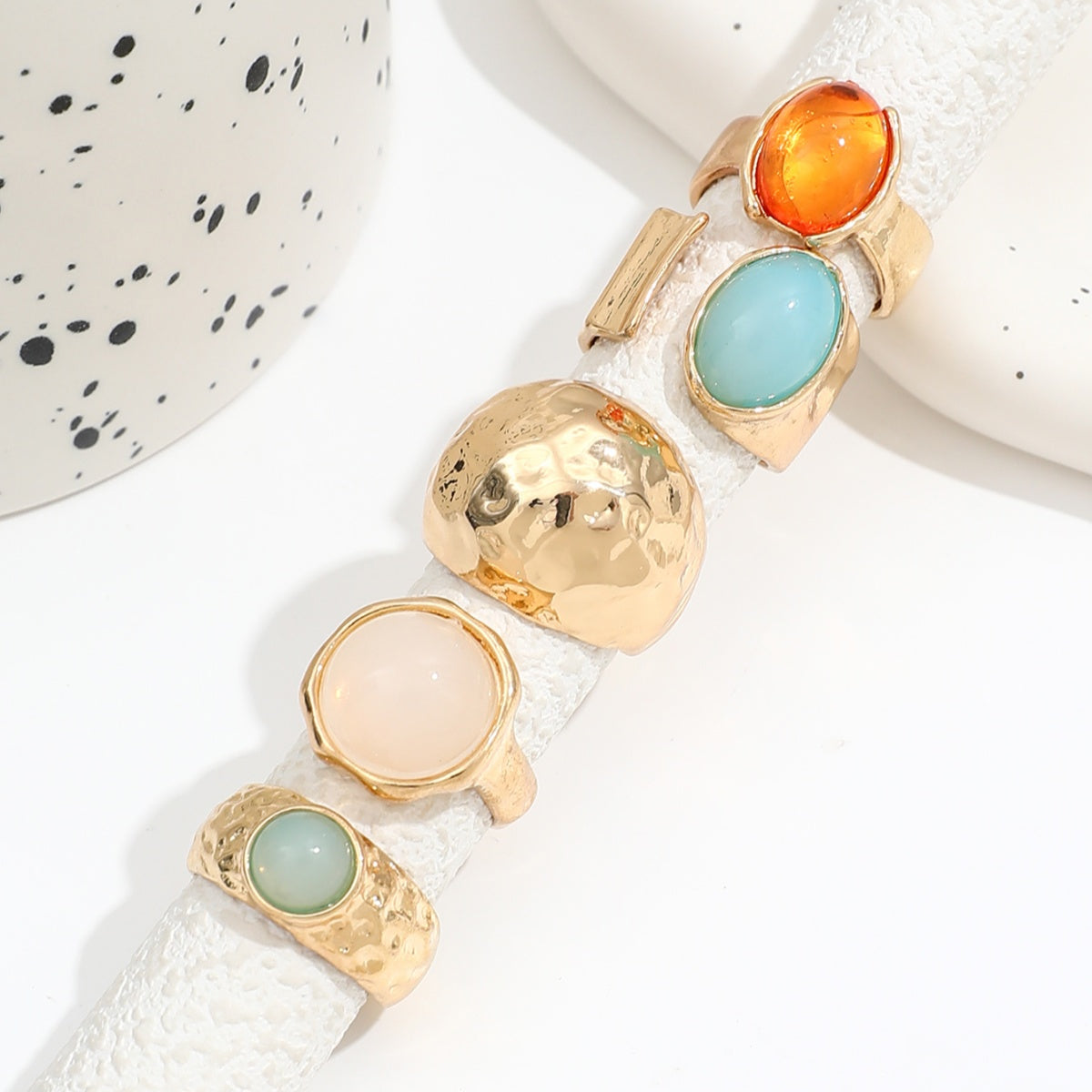 5pc Retro Gold Ring Set