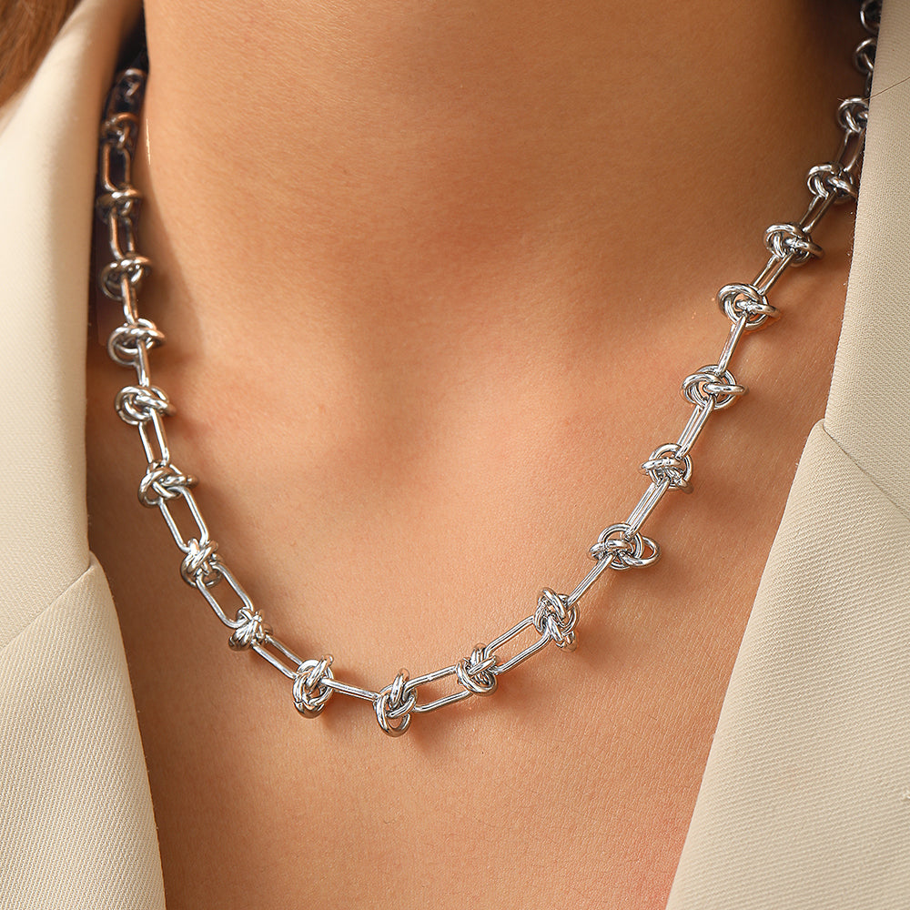 Chunky Gold Knot Chain Necklace