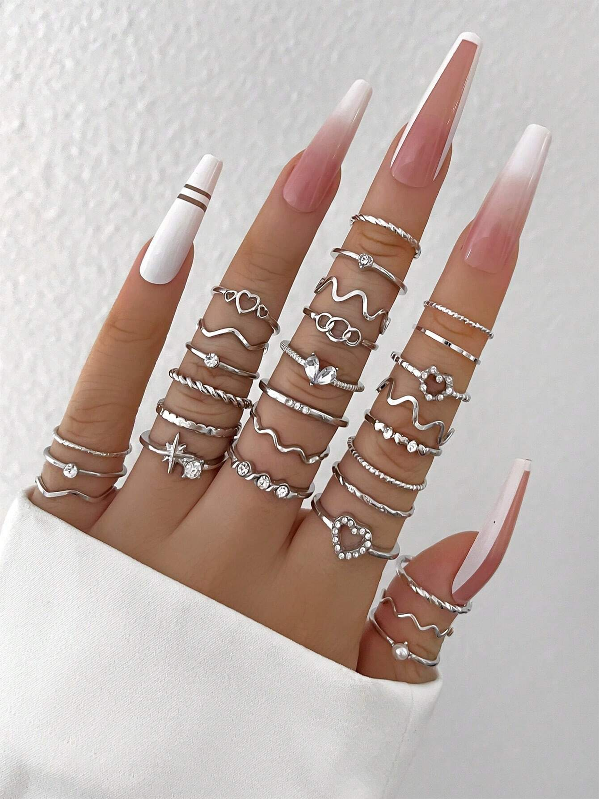 28pc Dainty Gold Stackable Ring Set