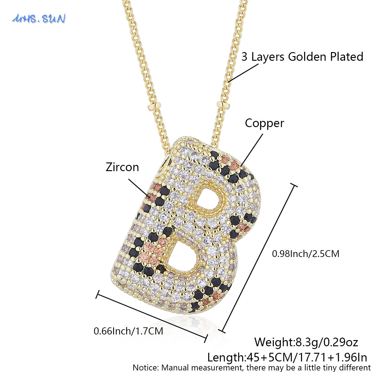 Leopard Print Bling Initial Pendant Necklace