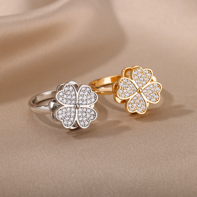 Four Leaf Clover Spinner Ring