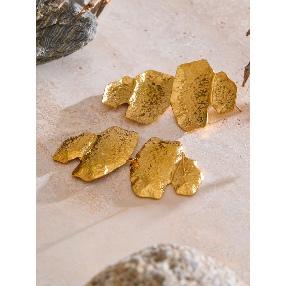 Organic Hammered Metal Stud Earrings