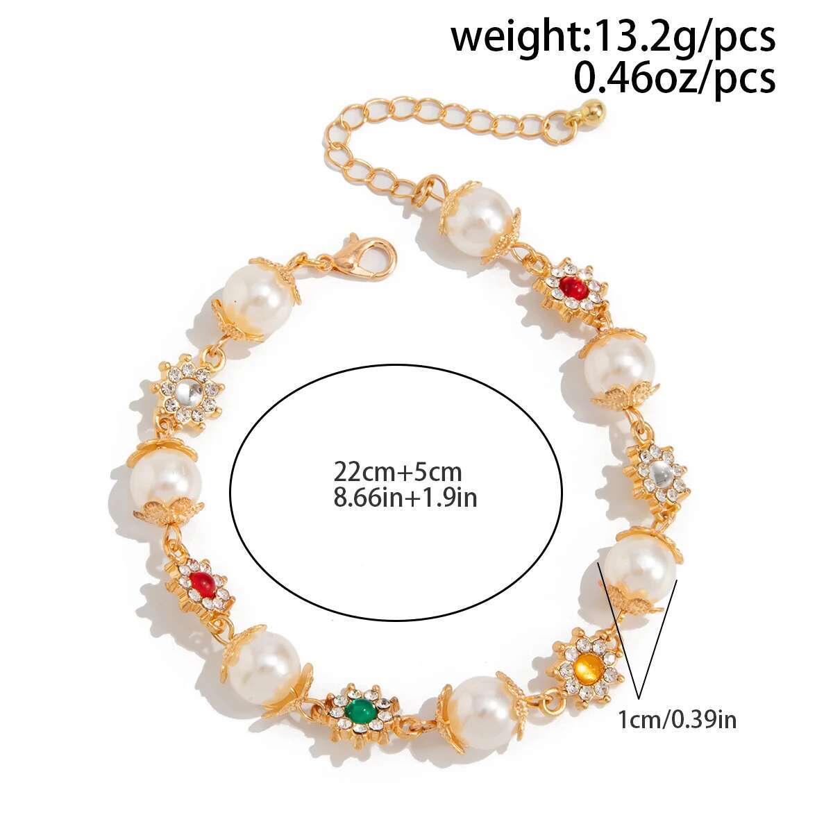 Gemstone Pearl Charm Bracelet