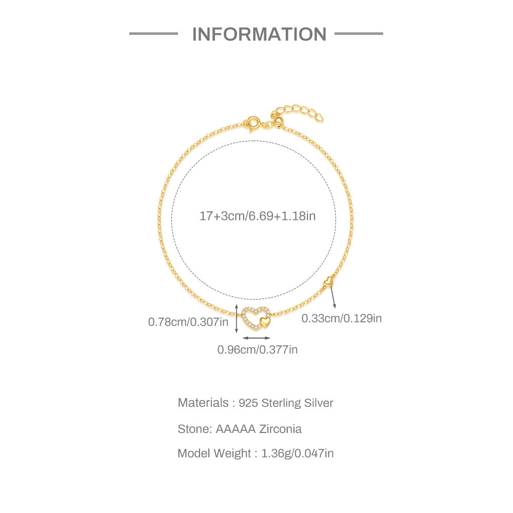 925 Gold Crystal Bracelet