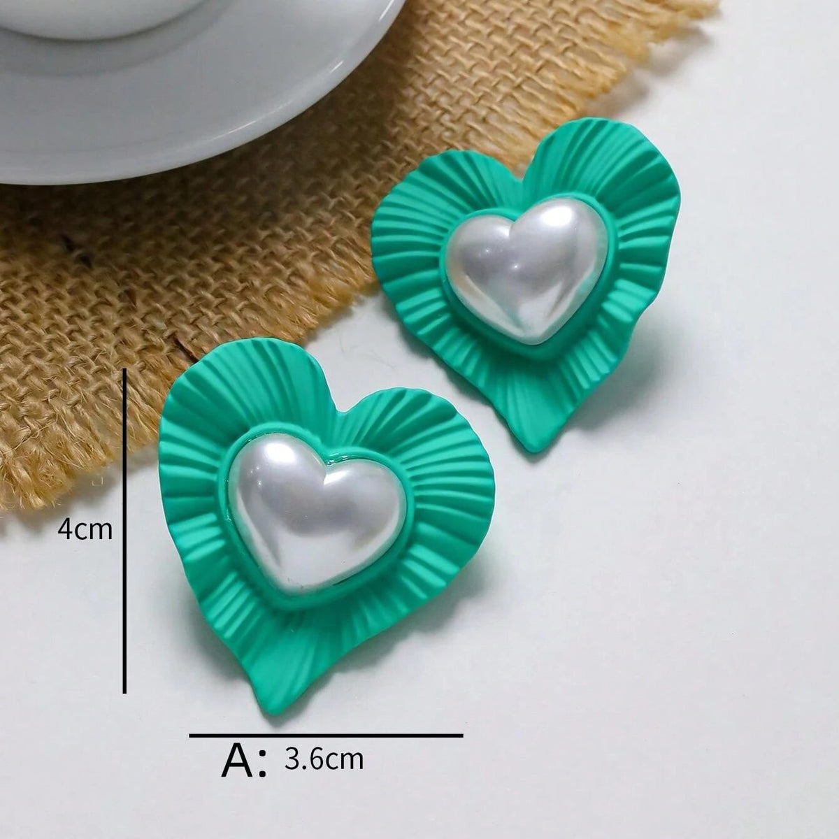 Pearl Heart Stud Earrings