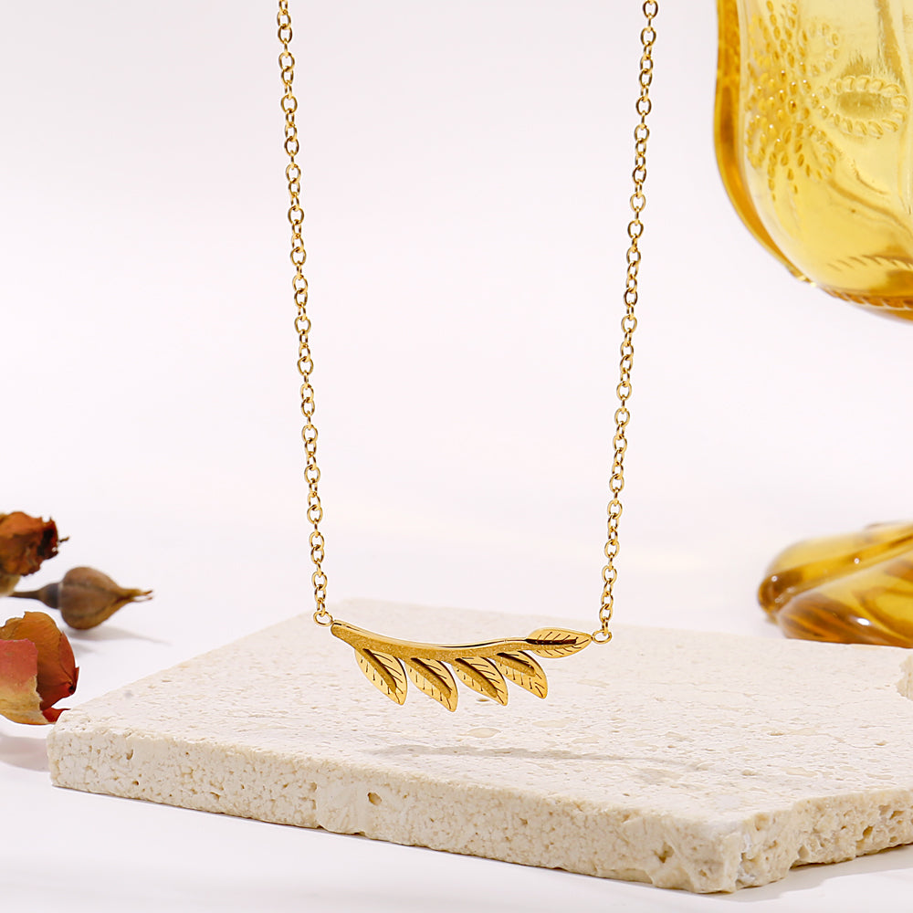 Gold Leaf Charm Necklace