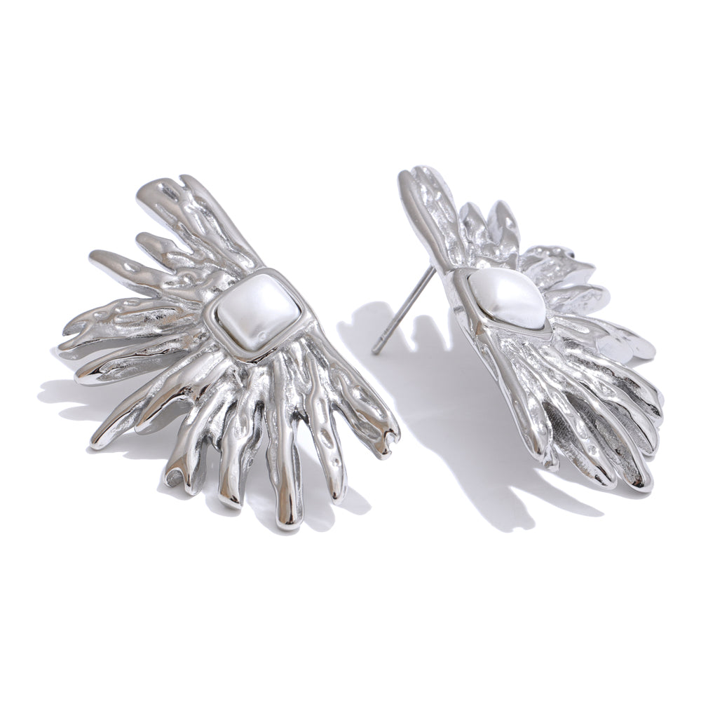 Abstract Sunburst Stud Earrings
