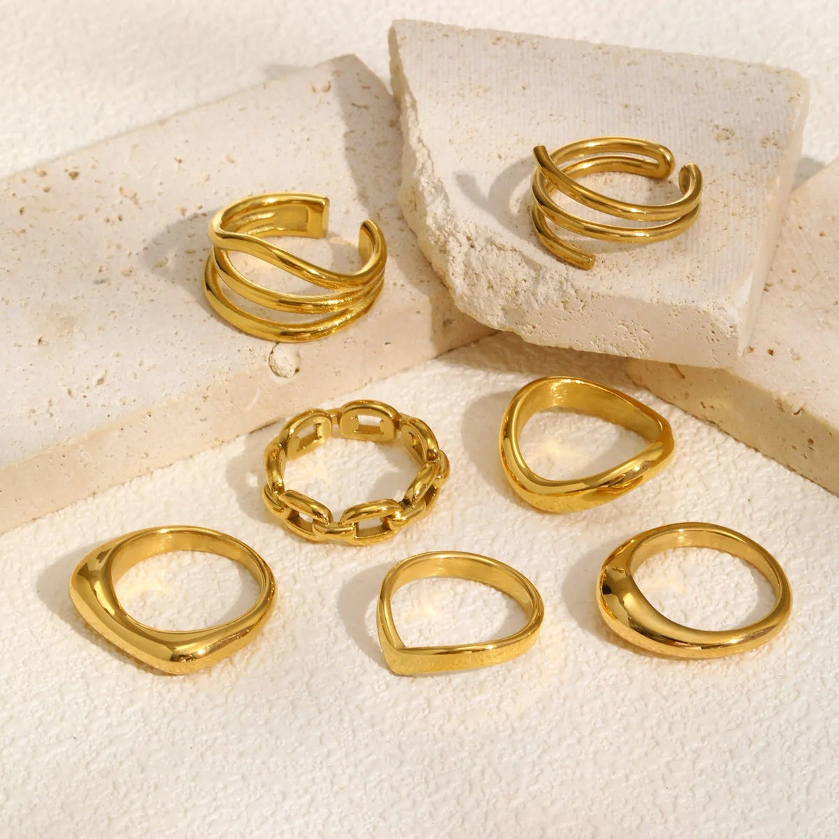 Geometric Minimalist Ring Set
