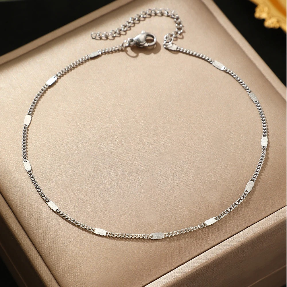 Delicate Minimal Thin Chain Anklet
