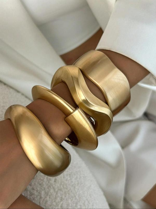 4pc Wavy Cuff Bracelet Set