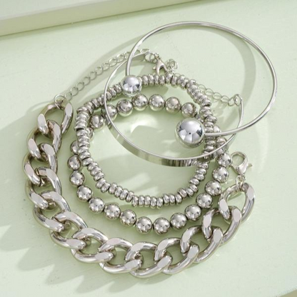 5pc Chunky Stackable Bracelet Set