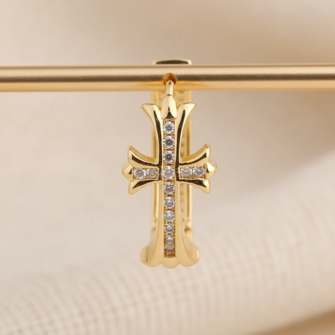Cross Hoop Earrings