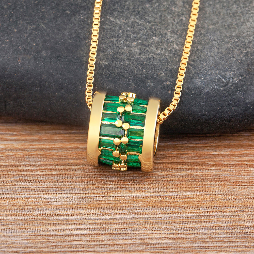 Rhinestone Circle Pendant Necklace