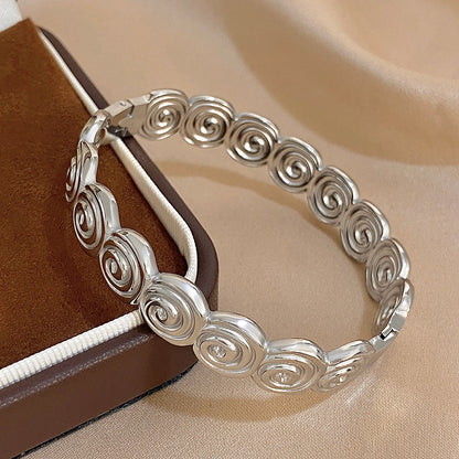 Gold Swirl Pattern Bangle Bracelet
