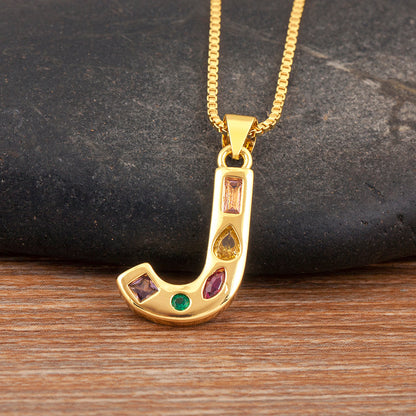 Colorful Gemstone Initial Pendant Necklace