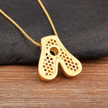 Colorful Gem Bubble Initial Pendant Necklace