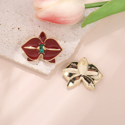 Emerald Center Floral Stud Earrings