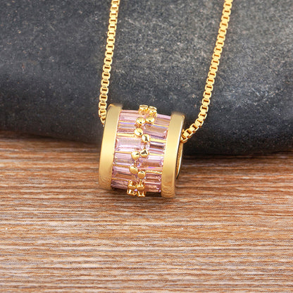 Rhinestone Circle Pendant Necklace