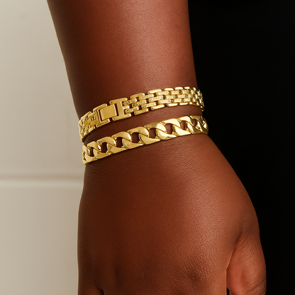 2pc 14k Chunky Link Bracelets