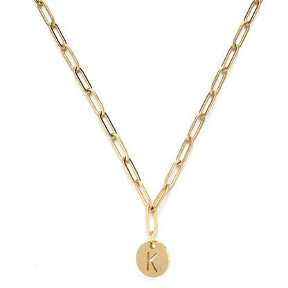 Chunky Initial Pendant Chain Necklace