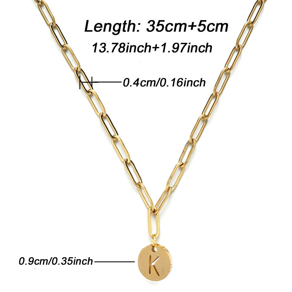 Chunky Initial Pendant Chain Necklace