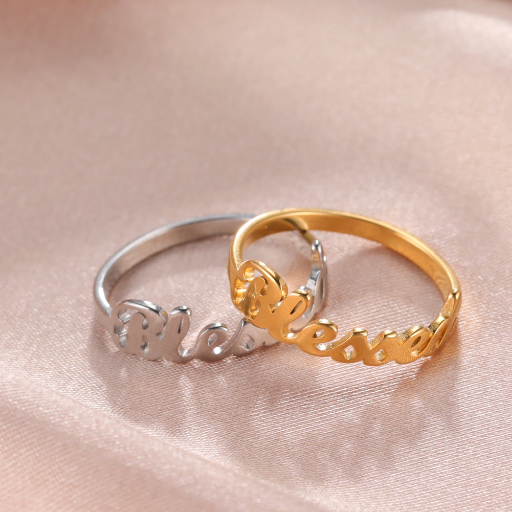 Stainless Steel “Blessed” Ring