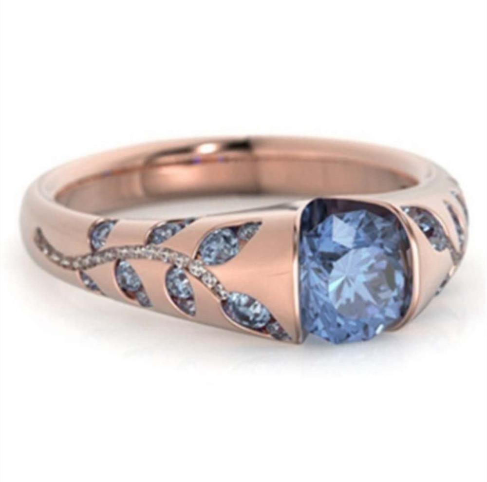 Leaf Vine Cutout Gemstone Ring