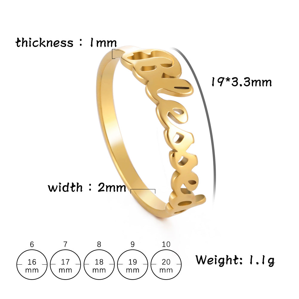 Stainless Steel “Blessed” Ring