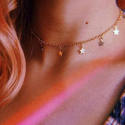 Dainty Star Charm Choker Necklace
