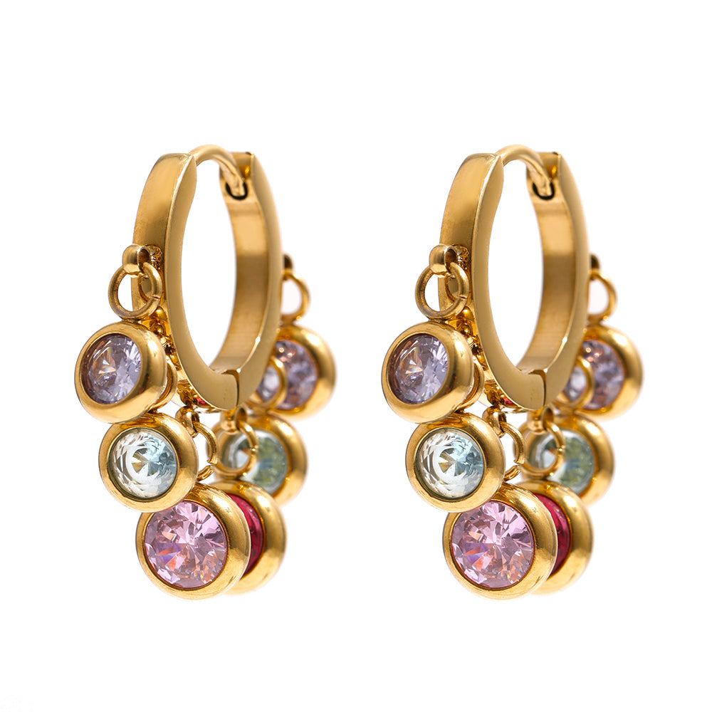 Crystal Dangle Hoop Earrings