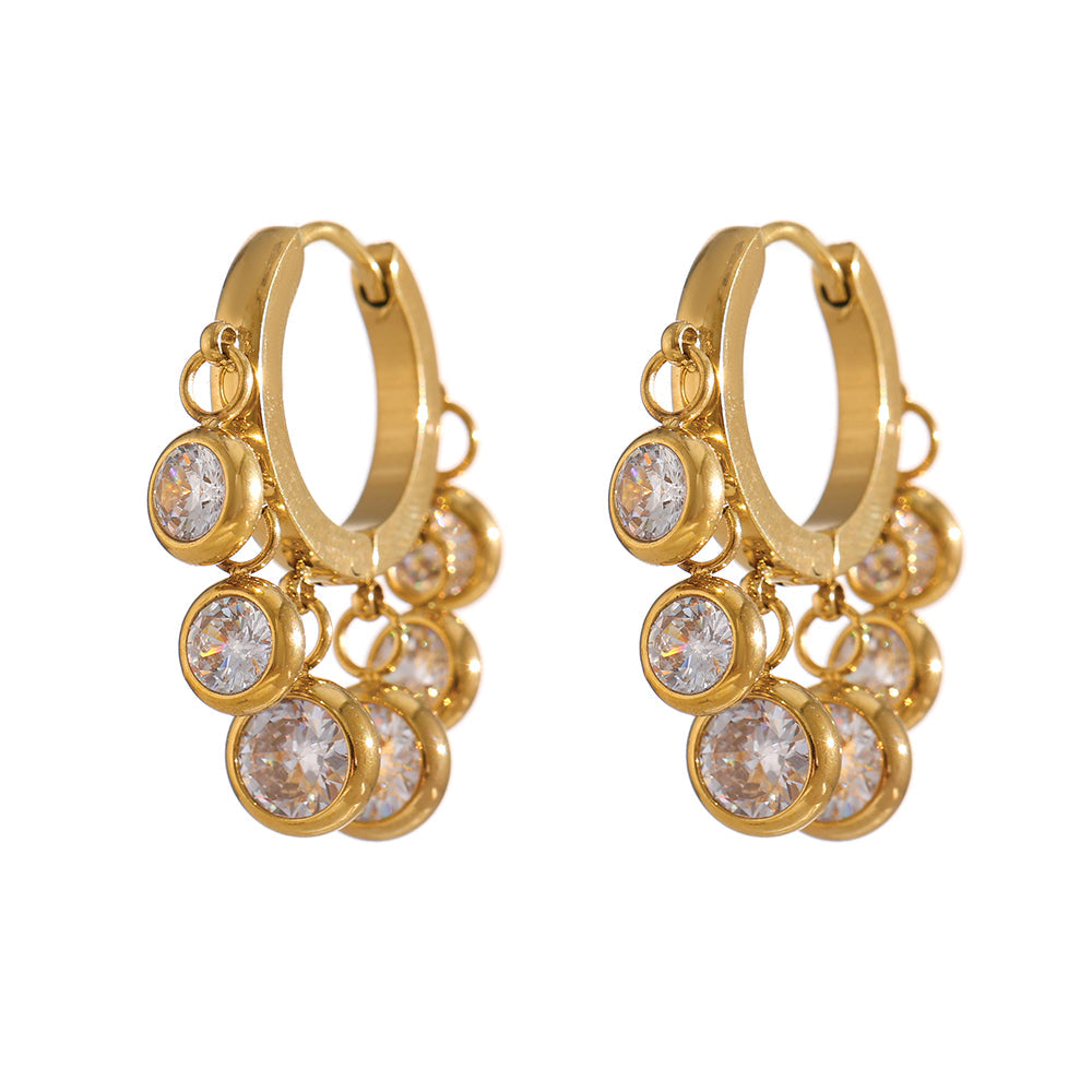 Crystal Dangle Hoop Earrings