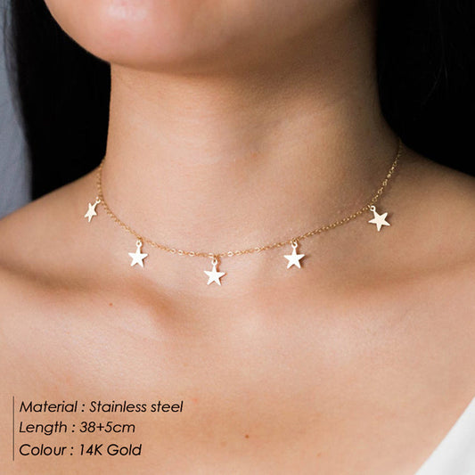 Dainty Star Charm Choker Necklace