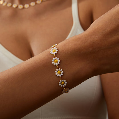 Daisy Chain Enamel Bracelet