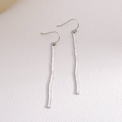 Minimalist Long Bar Drop Earrings