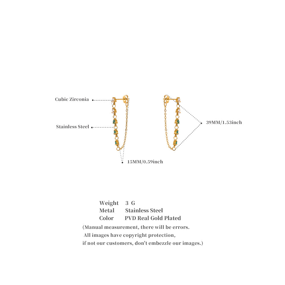 Dainty Chain Link Stud Earrings