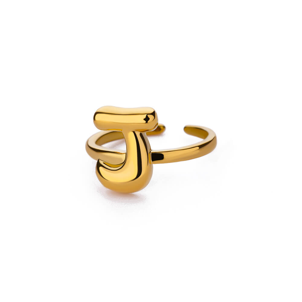Gold Initial Statement Ring