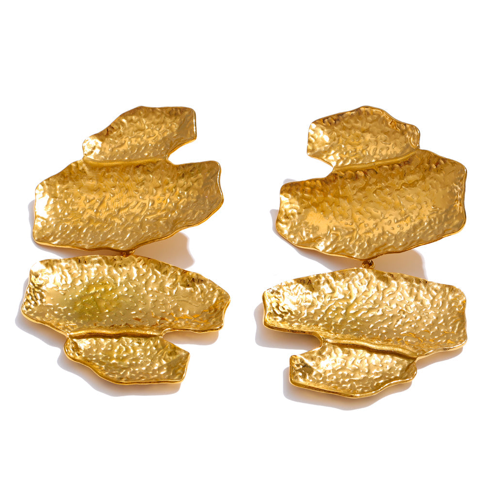 Organic Hammered Metal Stud Earrings