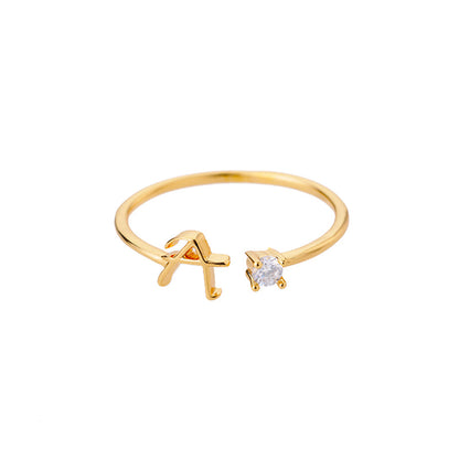 Mini Zircon Initial Ring