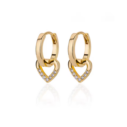 Hollow Heart Dangle Drop Earrings