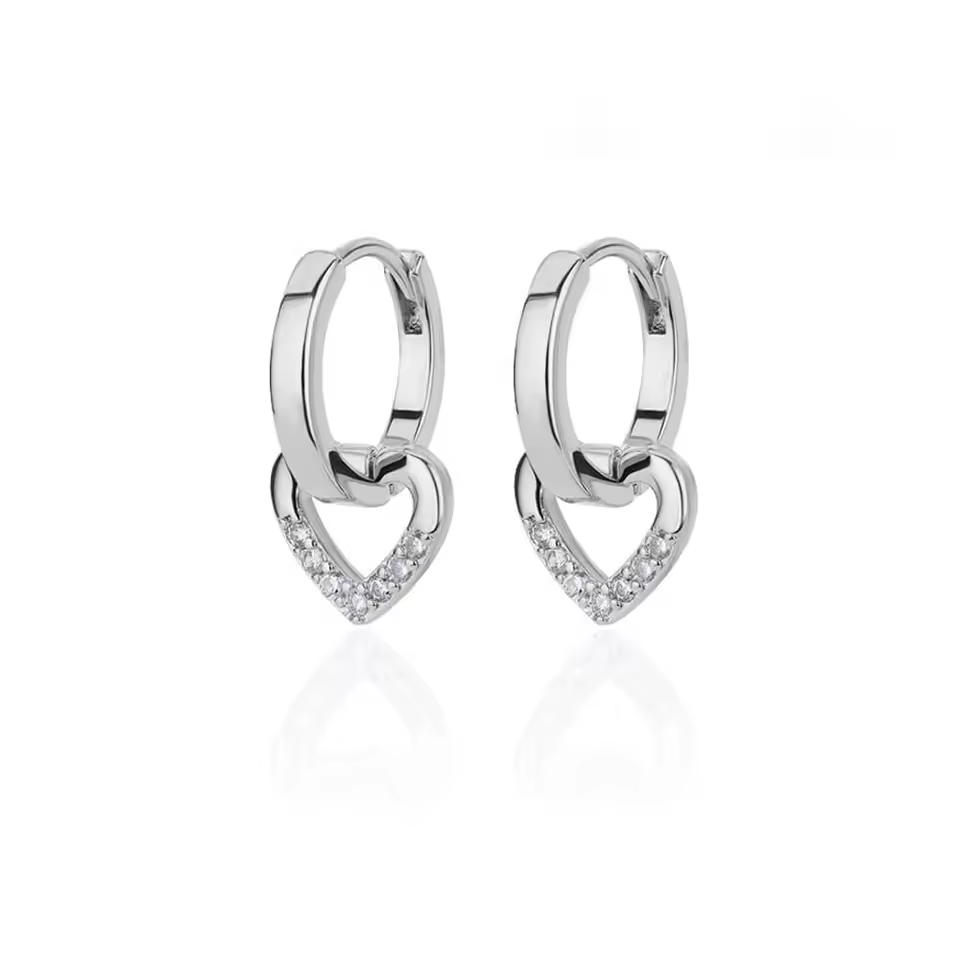 Hollow Heart Dangle Drop Earrings