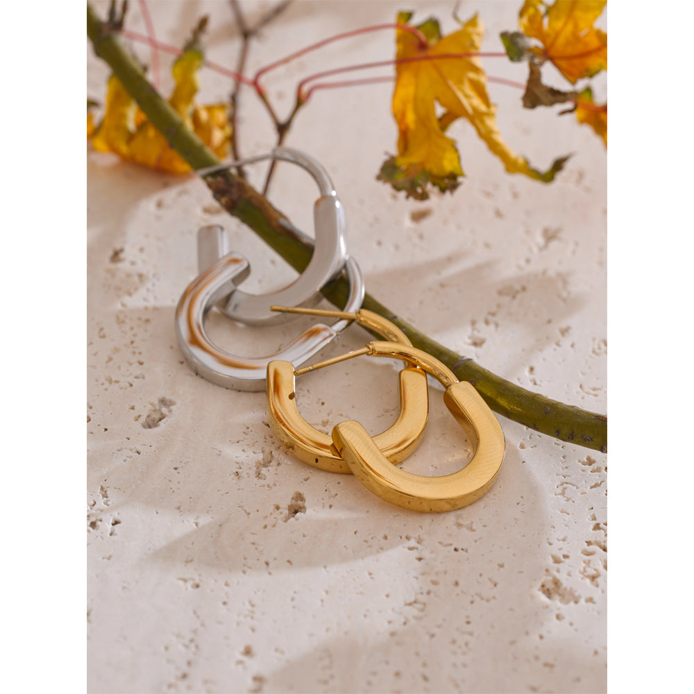 Minimalist U-Shaped Hoop Earrings