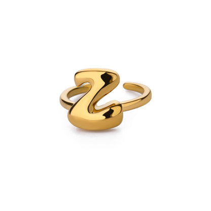 Gold Initial Statement Ring