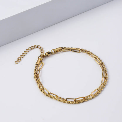 2pc Gold Chain Bracelet Set for Men