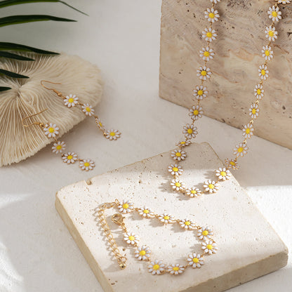Small Flower Choker Jewelry Set